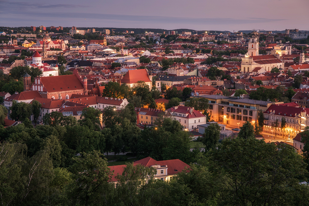 Panorama Wilna, Góra Trzykrzyska, Góra Trzech Krzyży, Wilno latem, weekend w Wilnie