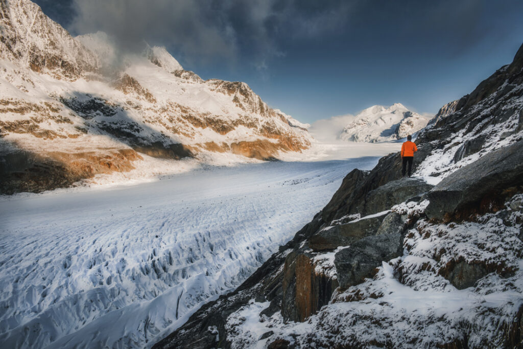 Największy lodowiec Alp - Aletschgletscher