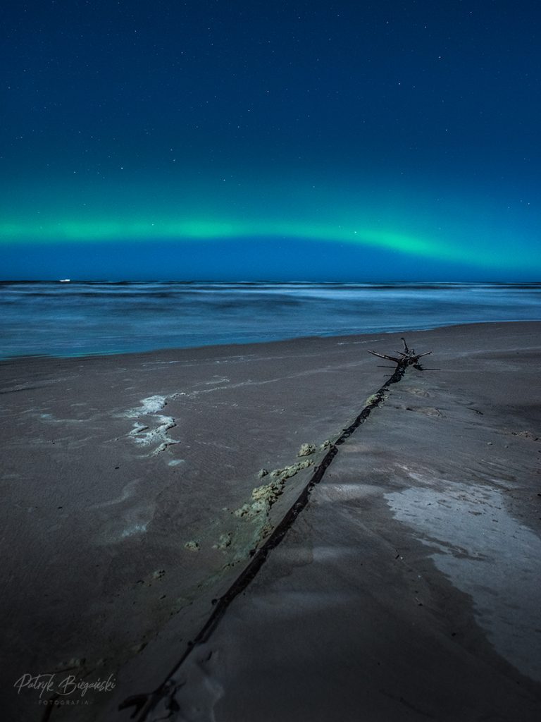 Zorza polarna nad Bałtykiem 2022 Łeba