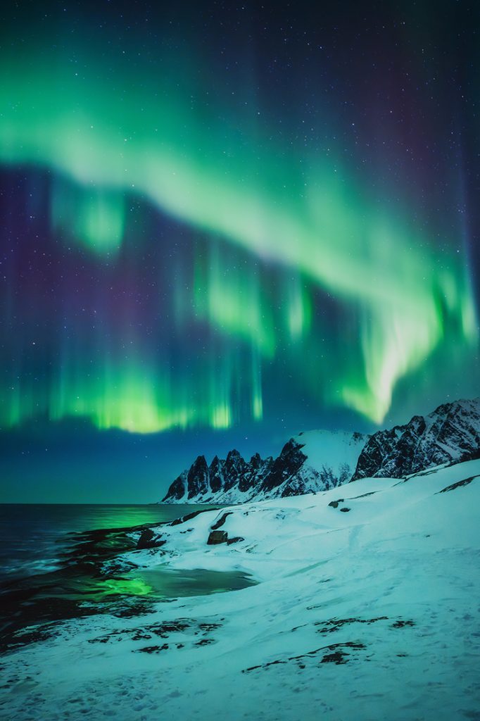 Zorza polarna, wyprawa fotograficzna Senja, Norwegia