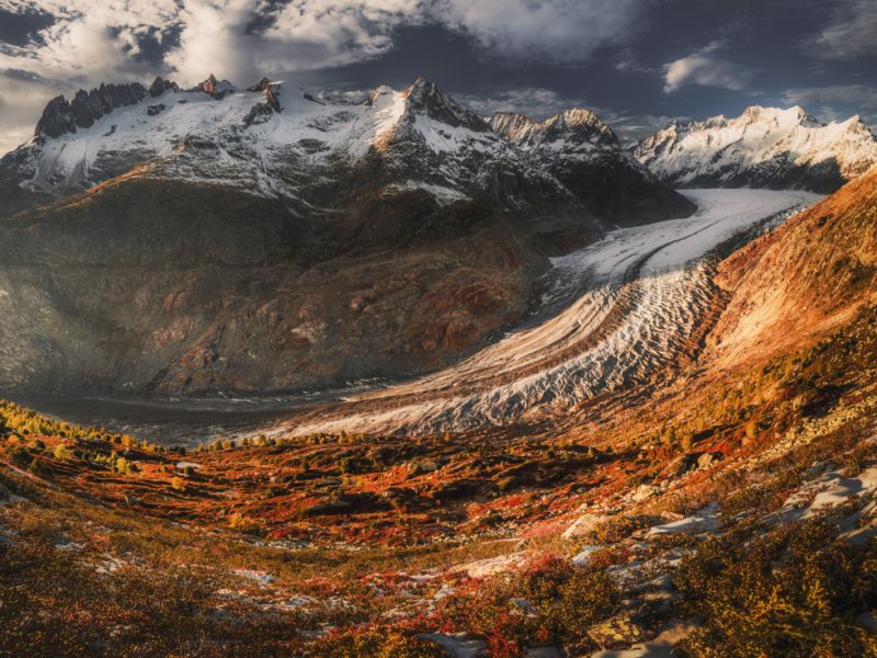 Największy lodowiec Alp - Aletschgletscher